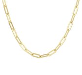 Glams Ketting Paperclip Platte Buis 3,7 mm 40 cm - Zilver