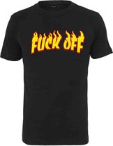 Urban Classics Heren Tshirt -S- Fuck Off Flames Zwart