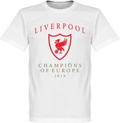 Liverpool Champions Of Europe 2019 Logo T-Shirt - Wit - S