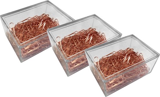 130 Stuks Roségouden Hartvormige Paperclips – In Transparante Opbergdoos – Roestvrij Staal – Voor Kantoor, School En Cadeauverpakking