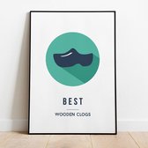 Best icoonposter Klomp - A4 met lijst