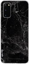 Casetastic Samsung Galaxy S20 4G/5G Hoesje - Softcover Hoesje met Design - Black Marble Print