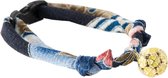Necoichi halsband katten marineblauw - Japanse chrimen stof - klavervormige hanger - kattenhalsband - halsbandje