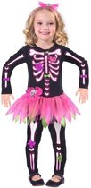 Amscan Verkleedset Skelet Meisjes Zwart/roze Mt. 110/116 2-delig