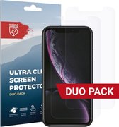Rosso Screen Protector Ultra Clear Duo Pack Geschikt voor Apple iPhone XR | TPU Folie | Case Friendly | 2 Stuks