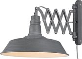 LED Wandlamp - Wandverlichting - Trion Detrino - E27 Fitting - Rond - Beton Look - Aluminium - BSE