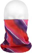 Multifunctionele morf sjaal rood/roze met gekleurde strepen voor volwassenen - Gezichts bedekkers - Maskers voor mond - Windvangers