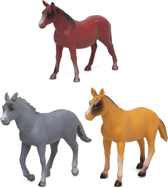 3x Figurines cheval en plastique 15 cm pour enfants - Animaux jouets -  Figurines... | bol.com