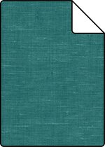 Proefstaal ESTAhome behangpapier effen linnenstructuur petrolblauw - 148696 - 26,5 x 21 cm
