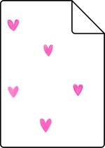 Proefstaal ESTAhome behang hartjes fuchsia roze - 138866 - 26,5 x 21 cm