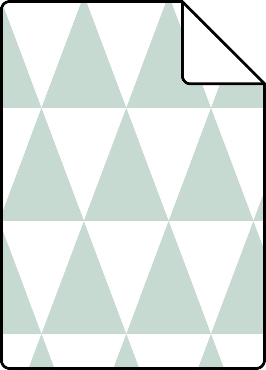 Proefstaal ESTAhome behang grafisch geometrische driehoeken mintgroen en mat wit - 26.5 x 21 cm - 128843-S