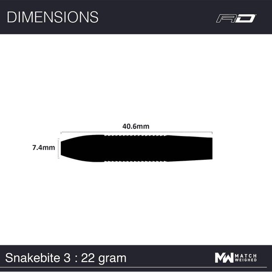 Thumbnail van een extra afbeelding van het spel RED DRAGON - Peter Wright Snakebite 3: Steeltip Tungsten Dartpijlen Professioneel - 22 gram