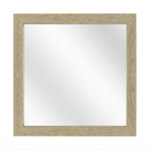 Spiegel met Vlakke Houten Lijst - Vergrijsd - 40x40 cm