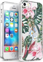 iMoshion Design voor de iPhone 5 / 5s / SE hoesje - Jungle - Groen / Roze