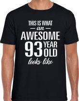 Awesome 93 year - geweldige 93 jaar cadeau t-shirt zwart heren -  Verjaardag cadeau M