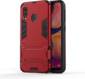 Schokbestendige pc + tpu case voor Galaxy A20e, met houder (rood)