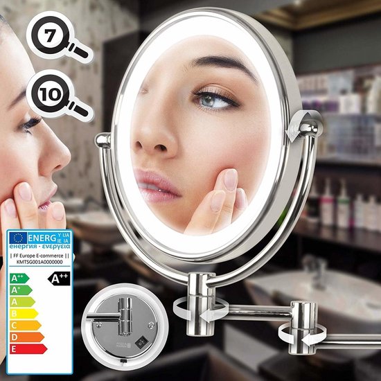 Make-upspiegel met verlichting, LED-cosmeticaspiegel met 7x