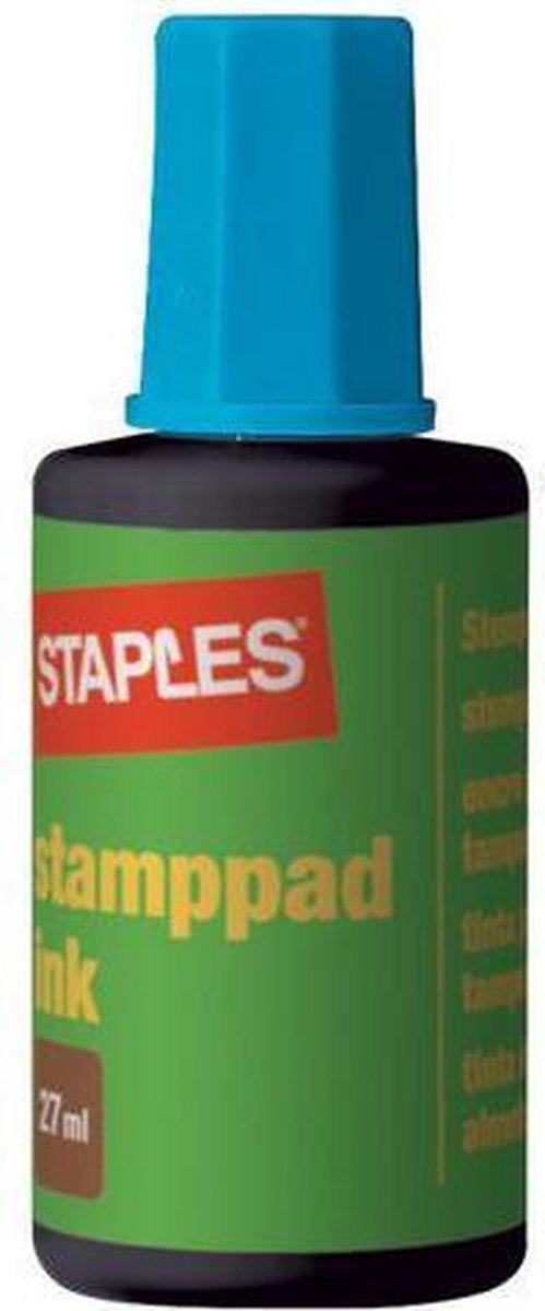 Staples Stempelinkt Blauw (fles 27 milliliter)
