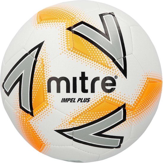 Mitre Football Impel Plus Polyuréthane Blanc / argent / orange Taille 5