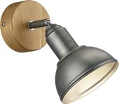 LED Wandspot - Trion Delvira - E14 Fitting - 1-lichts - Rond - Antiek Nikkel - Aluminium