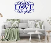 Muursticker Love Sier -  Donkerblauw -  140 x 99 cm  -  woonkamer  slaapkamer  engelse teksten  alle - Muursticker4Sale