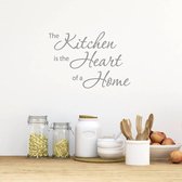 Muursticker The Kitchen Is The Heart Of A Home - Donkergrijs - 80 x 56 cm - keuken engelse teksten