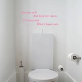 Use Me Well Toilet -  Roze -  80 x 30 cm  -  toilet  alle  engelse teksten - Muursticker4Sale