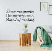 Muursticker Herinner Je Gisteren -  Geel -  80 x 38 cm  -  woonkamer  slaapkamer  nederlandse teksten  alle - Muursticker4Sale