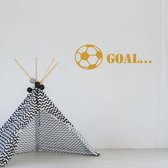 Muursticker Goal Met Bal -  Goud -  160 x 53 cm  -  baby en kinderkamer  alle - Muursticker4Sale