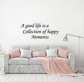 Muursticker A Good Life - Zwart - 80 x 32 cm - woonkamer slaapkamer engelse teksten