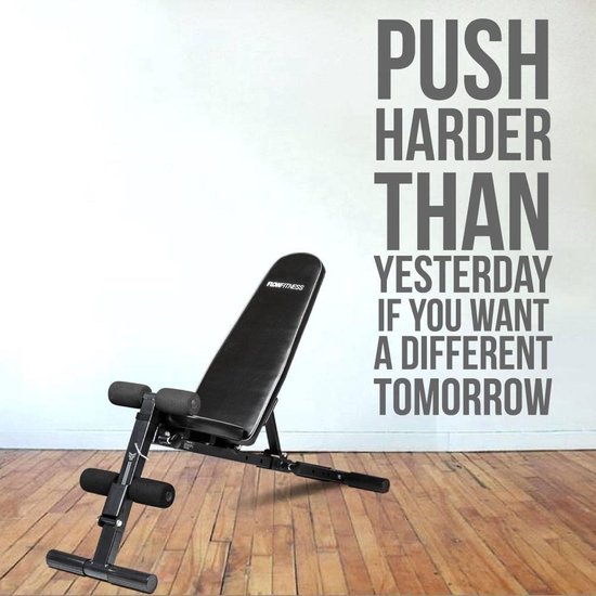 Push Muursticker Push Harder Than Hier If You Want A Different Tomorrow - Gris foncé - 54 x 120 cm - Muursticker4Sale