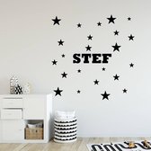 Muursticker Sterren Met Naam -  Geel -  80 x 80 cm  -  baby en kinderkamer - jongens  baby en kinderkamer - baby  baby en kinderkamer - meisjes  baby en kinderkamer  nederlandse te