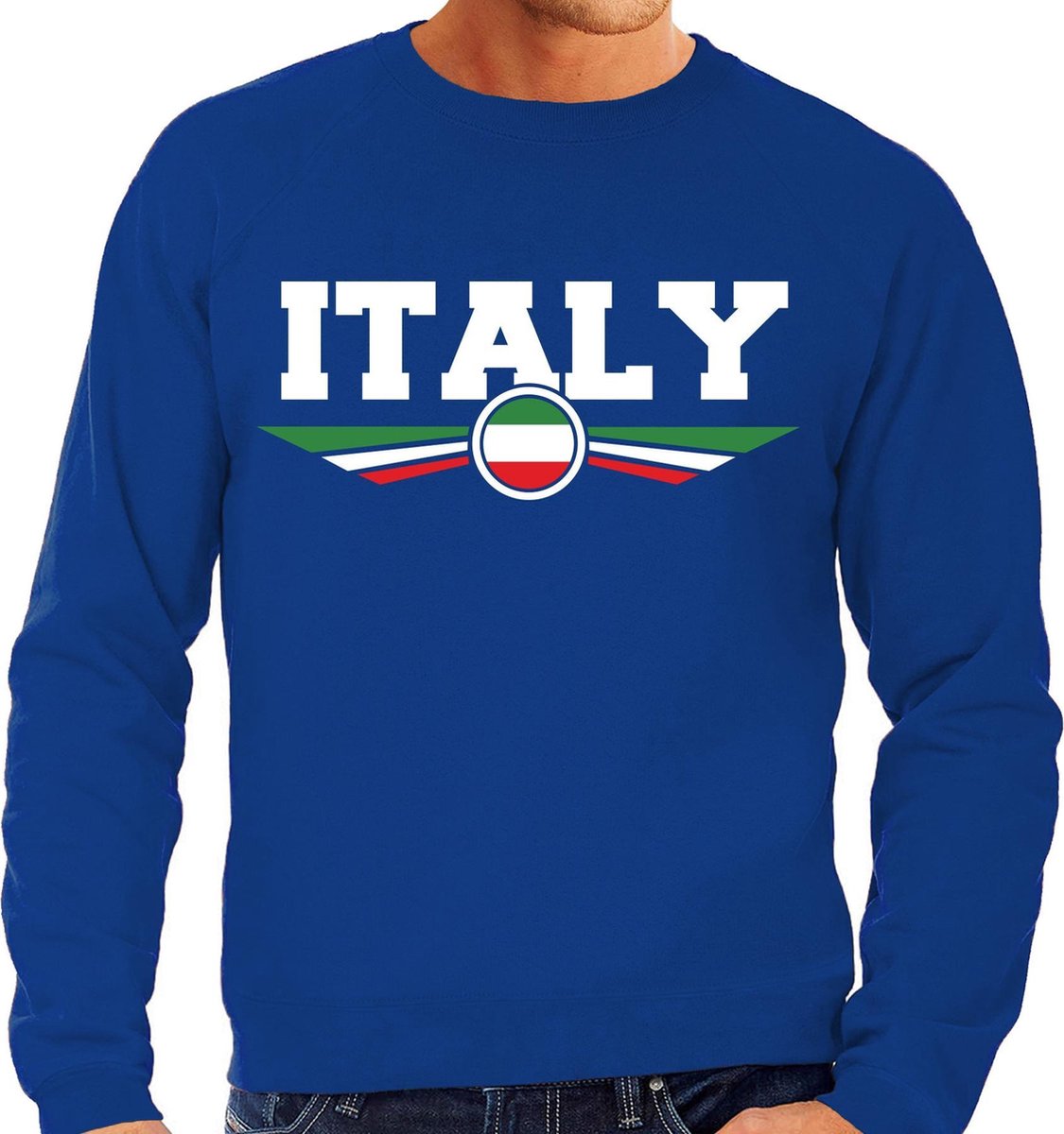 Italie / Italy landen sweater / trui blauw heren 2XL