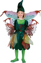 Funny Fashion - Elfen Feeen & Fantasy Kostuum - Willow Woman Elf - Meisje - Groen - Maat 104 - Carnavalskleding - Verkleedkleding