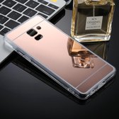 Voor Galaxy A8 (2018) Acryl + TPU Galvaniseren Spiegel Beschermende Cover Case (Rose Gold)