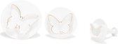 uitsteekvormen vlinder kunststof wit 3-delig