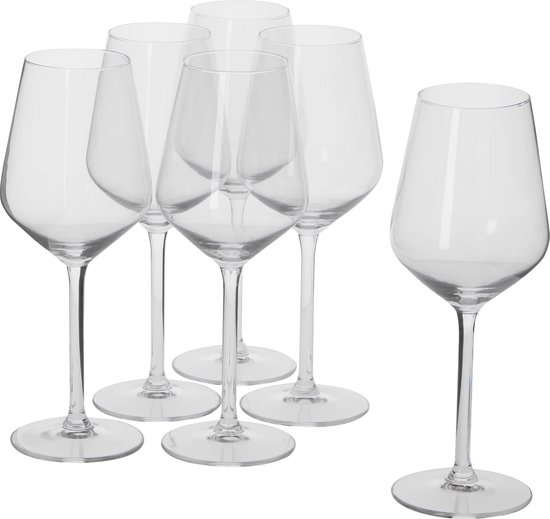 alpina Wijnglazen Witte Wijn - 6 Stuks Witte Wijnglazen - Wijnglas 37cl - Wijnglazen Set - Wijn Glazen - Cadeau voor Vrouwen, Vriendin of Mama - Housewarming Cadeau - Glas - alpina