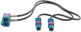 adapterkabel 25 cm dubbel Fakra M - Fakra F 90Â°