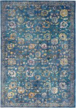 Tapijtenloods Picasso Sarough Vintage Vloerkleed Blauw Laagpolig- 80x150 CM