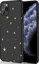 iPhone 11 Pro Hoesje Siliconen - iMoshion Design hoesje - Zwart / Meerkleurig / Goud / Stars Gold