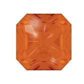 Quiges - Eligo Verwisselbaar Glas geslepen 10 mm Vierkant Zirkonia Oranje voor Zilveren Ring - 10 mm - ER10S011