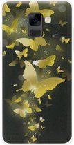 ADEL Siliconen Back Cover Softcase Hoesje Geschikt voor Samsung Galaxy A8 Plus (2018) - Vlinder Goud