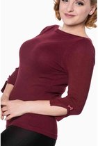 Dancing Days Longsleeve top -L- ADDICTED Bordeaux rood