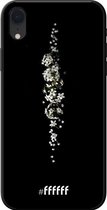6F hoesje - geschikt voor iPhone Xr -  TPU Case - White flowers in the dark #ffffff