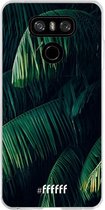 6F hoesje - geschikt voor LG G6 -  Transparant TPU Case - Palm Leaves Dark #ffffff