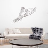 Muursticker Papegaai -  Zilver -  120 x 81 cm  -  slaapkamer  woonkamer  dieren - Muursticker4Sale