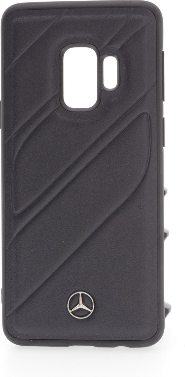 Blauw hoesje van Mercedes-Benz - Backcover - Avantgarde - Leer - Galaxy S9 - Silicone rand