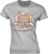 Pusheen Dames Tshirt -L- Purrfect Weekend Grijs