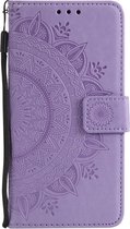 Shop4 - iPhone SE (2022) / SE (2020) / 8 / 7 Hoesje - Wallet Case Mandala Patroon Paars