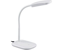 LED Bureaulamp - Trion Bolina - 3W - Warm Wit 3000K - Dimbaar - Rechthoek - Glans Wit - Kunststof